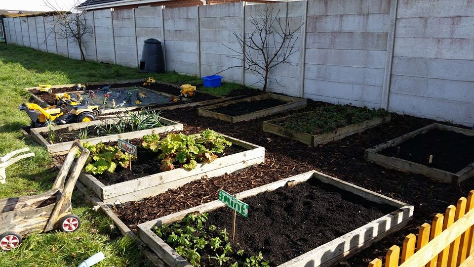 Our colourful vegetable patch!